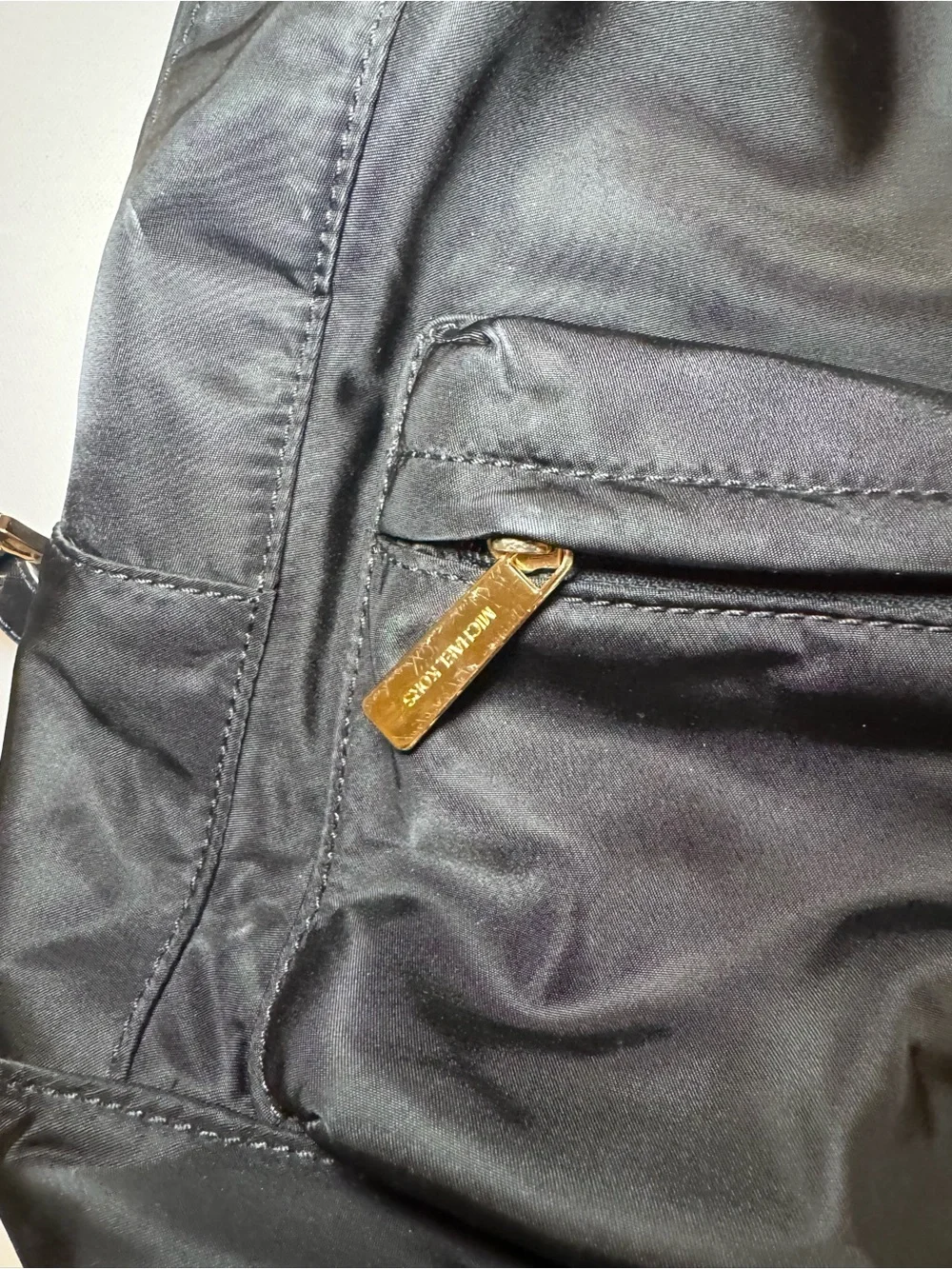 Michael Kors Black Nylon Mini Backpack with Gold Hardware